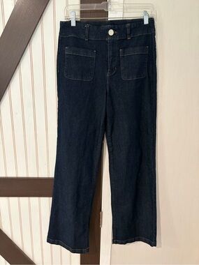 Rachel Zoe Women’s Dark Wash Blue Denim Wide-Leg Jeans Size 8 NWOT